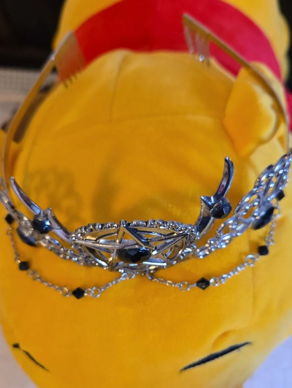 Spirit Silver Tiara with Black Gem Pentagram